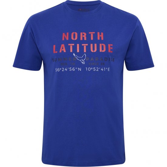 North Latitude T-shirt Printed Short Sleeve Blue - T-särgid - Suured T-särgid 2XL – 14XL