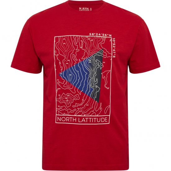 North Latitude T-Shirt Printed Short Sleeve Red - T-särgid - Suured T-särgid 2XL – 14XL