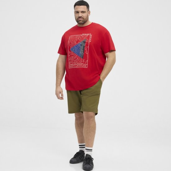 North Latitude T-Shirt Printed Short Sleeve Red - T-särgid - Suured T-särgid 2XL – 14XL