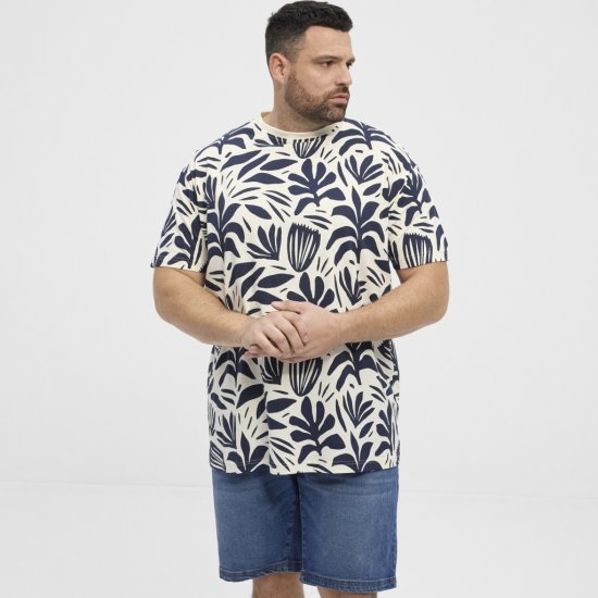 North Latitude T-shirt Allover Printed Navy - T-särgid - Suured T-särgid 2XL – 14XL