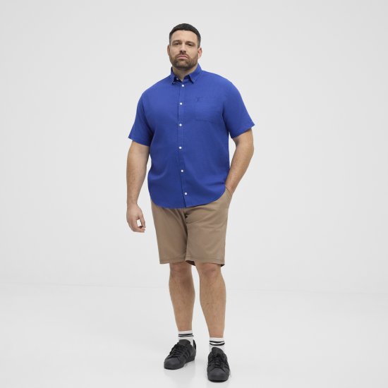 North Latitude Shirt Short Sleeve TALL Blue - MEESTERIIDED MT-6XLT - Pikad meeste riided
