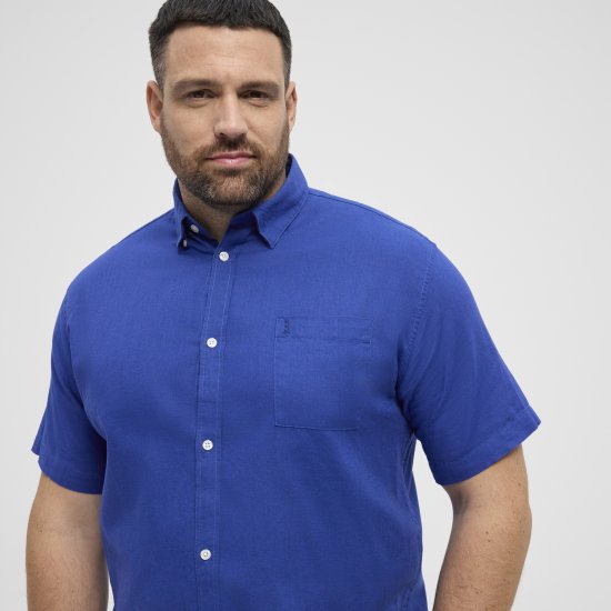 North Latitude Shirt Short Sleeve TALL Blue - MEESTERIIDED MT-6XLT - Pikad meeste riided