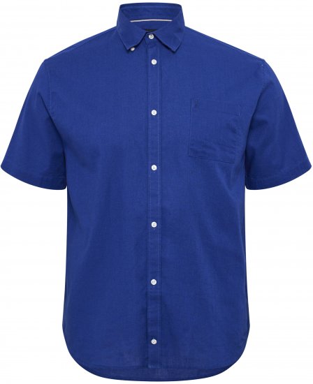 North Latitude Shirt Linen Cotton Short Sleeve Blue - Särgid - Meeste suured särgid 2XL – 8XL