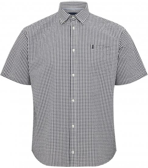North Latitude Shirt Short Sleeve Checked Grey - Särgid - Meeste suured särgid 2XL – 8XL