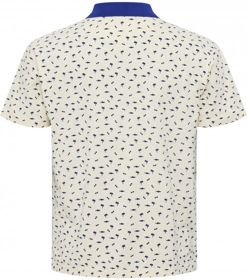 North Latitude Polo Pique Printed Off-White - Polosärgid - Meeste suured polosärgid 2XL – 8XL