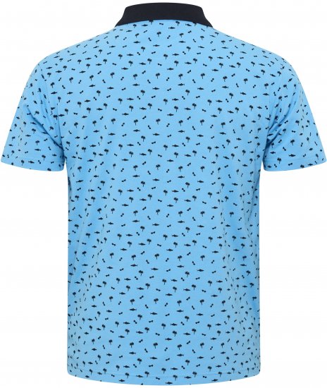North Latitude Polo Pique Printed Turquoise TALL - MEESTERIIDED MT-6XLT - Pikad meeste riided