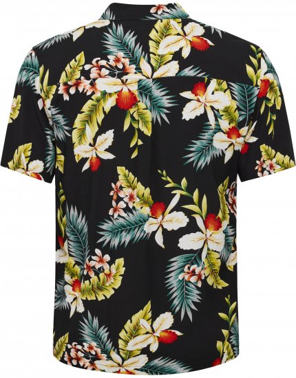North Latitude Shirt Short Sleeve Printed Allover Black - Särgid - Meeste suured särgid 2XL – 8XL