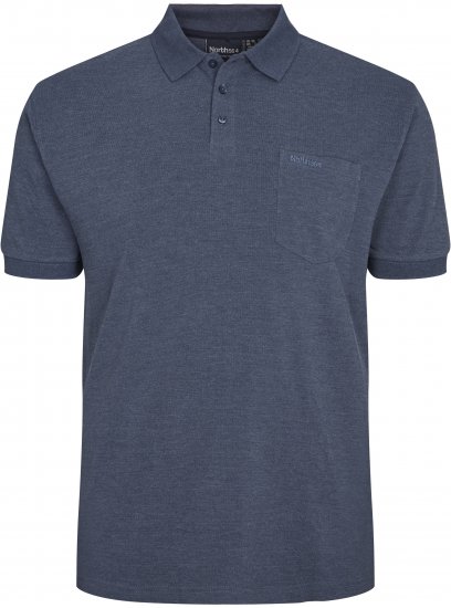 North Latitude Polo Short Sleeve Blue Melange TALL - MEESTERIIDED MT-6XLT - Pikad meeste riided