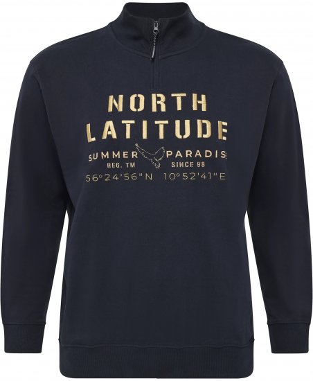 North Latitude Sweatshirt Half-Zip Navy - MEESTERIIDED MT-6XLT - Pikad meeste riided
