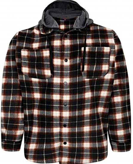 Espionage Fleece Shirt Jacket with Removable Hood Black - Jakid ja joped - Joped, suured suurused: 2XL – 12XL