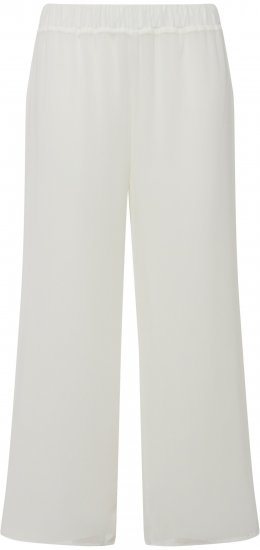 Ulla Popken Layered Chiffon Wide Leg Pants White - Teksad & Püksid Suuremates Suurustes – Plus Size - 