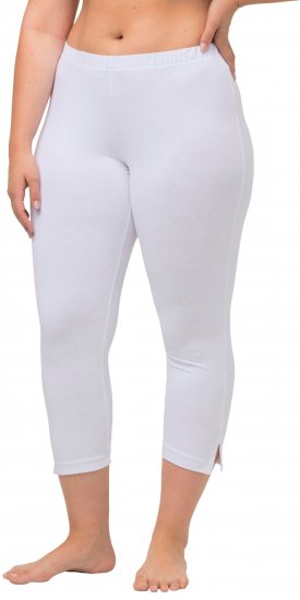 Ulla Popken Basic Stretch Knit Capris White - Teksad & Püksid Suuremates Suurustes – Plus Size - 