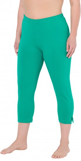 Ulla Popken Basic Stretch Knit Capris Green - Teksad & Püksid Suuremates Suurustes – Plus Size - 