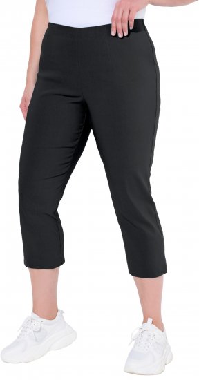 Ulla Popken Stretch Basic Bengaline Capri Pants Black - Teksad & Püksid Suuremates Suurustes – Plus Size - 
