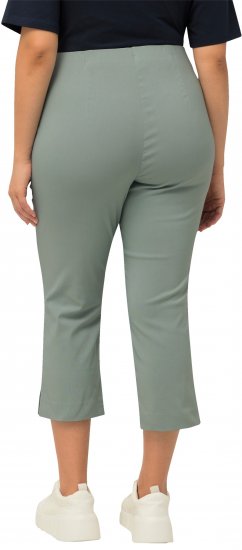 Ulla Popken Stretch Basic Bengaline Capri Pants Light Moss Green - Teksad & Püksid Suuremates Suurustes – Plus Size - 