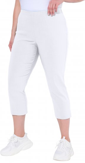 Ulla Popken Stretch Basic Bengaline Capri Pants Snow White - Teksad & Püksid Suuremates Suurustes – Plus Size - 