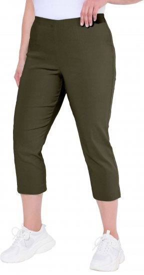Ulla Popken Stretch Basic Bengaline Capri Pants Forest Forest Green - Teksad & Püksid Suuremates Suurustes – Plus Size - 