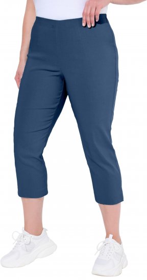 Ulla Popken Stretch Basic Bengaline Capri Pants Denim Blue - Teksad & Püksid Suuremates Suurustes – Plus Size - 