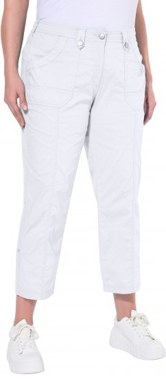 Ulla Popken Roll Tab Hem Stretch Cargo Pants White - Teksad & Püksid Suuremates Suurustes – Plus Size - 