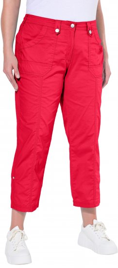 Ulla Popken Roll Tab Hem Stretch Cargo Pants Red - Teksad & Püksid Suuremates Suurustes – Plus Size - 