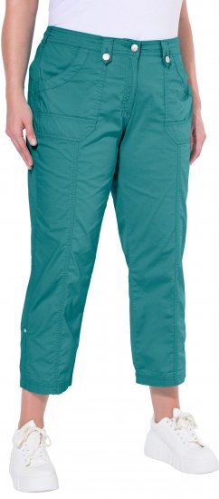 Ulla Popken Roll Tab Hem Stretch Cargo Pants Teal - Teksad & Püksid Suuremates Suurustes – Plus Size - 