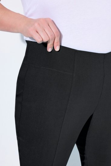 Ulla Popken Bengaline Elastic Waist Stretch Capri Pants Black - Kangapüksid - Naiste laiade säärtega kangaspüksid