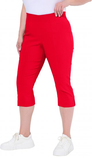 Ulla Popken Bengaline Elastic Waist Stretch Capri Pants Red - Teksad & Püksid Suuremates Suurustes – Plus Size - 