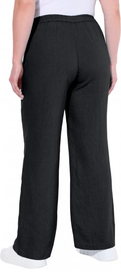 Ulla Popken Drawstring Elastic Waist Mary Fit Linen Pants Black - Teksad & Püksid Suuremates Suurustes – Plus Size - 