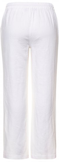 Ulla Popken Drawstring Elastic Waist Mary Fit Linen Pants Snow White - Teksad & Püksid Suuremates Suurustes – Plus Size - 