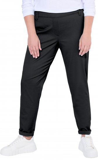 Ulla Popken Chino Elastic Waist Stretch Cotton Pants Black - Teksad & Püksid Suuremates Suurustes – Plus Size - 