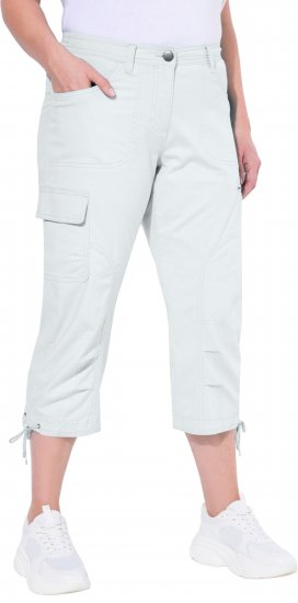 Ulla Popken Stretch Cotton Cargo Crop Pants Snow White - Teksad & Püksid Suuremates Suurustes – Plus Size - 
