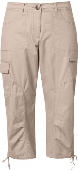 Ulla Popken Stretch Cotton Cargo Crop Pants Beige - Teksad & Püksid Suuremates Suurustes – Plus Size - 
