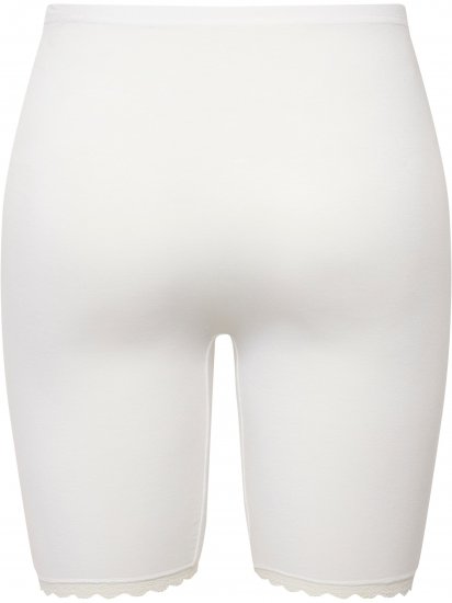 Ulla Popken Lace Hem Stretch Viscose Knit Bicycle Length Lounge Shorts White - Teksad & Püksid Suuremates Suurustes – Plus Size - 