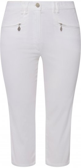 Ulla Popken Mony Stretch Capri Pants Snow White - Teksad & Püksid Suuremates Suurustes – Plus Size - 