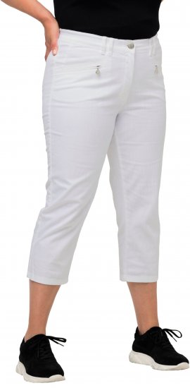 Ulla Popken Mony Stretch Capri Pants Snow White - Teksad & Püksid Suuremates Suurustes – Plus Size - 