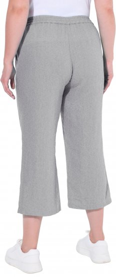 Ulla Popken Cool Linen Elastic Waist Capri Pants Light Grey Melange - Teksad & Püksid Suuremates Suurustes – Plus Size - 