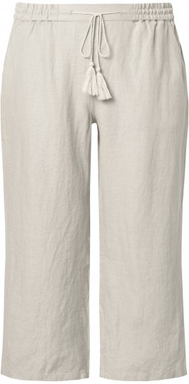 Ulla Popken Cool Linen Elastic Waist Capri Pants Brown - Teksad & Püksid Suuremates Suurustes – Plus Size - 