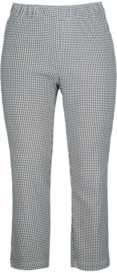 Ulla Popken Check Bengaline Slim Leg Sienna Fit Stretch Crop Pants Black - Teksad & Püksid Suuremates Suurustes – Plus Size - 