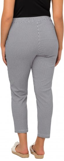 Ulla Popken Check Bengaline Slim Leg Sienna Fit Stretch Crop Pants Black - Teksad & Püksid Suuremates Suurustes – Plus Size - 