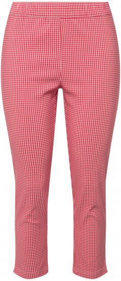 Ulla Popken Check Bengaline Slim Leg Sienna Fit Stretch Crop Pants Light Pink - Teksad & Püksid Suuremates Suurustes – Plus Size - 