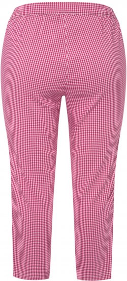Ulla Popken Check Bengaline Slim Leg Sienna Fit Stretch Crop Pants Pale Lilac - Teksad & Püksid Suuremates Suurustes – Plus Size - 