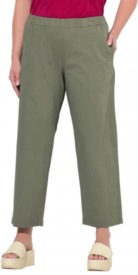 Ulla Popken Wide Leg Ruby Fit Stretch Chino Pants Green - Teksad & Püksid Suuremates Suurustes – Plus Size - 