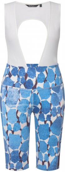 Ulla Popken Abstract Print Padded Cycling Shorts With Suspenders White - Teksad & Püksid Suuremates Suurustes – Plus Size - 