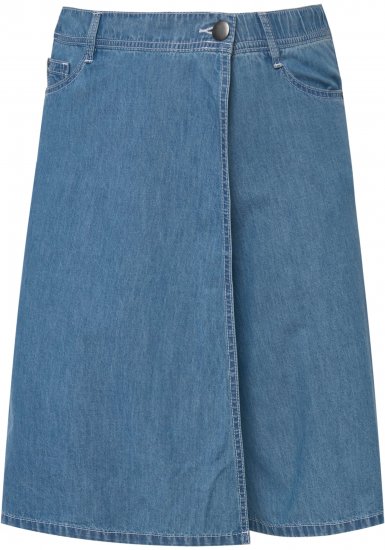 Ulla Popken Denim Wrap Look Skort Blue Denim - Teksad & Püksid Suuremates Suurustes – Plus Size - 