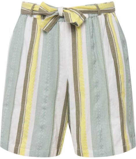 Ulla Popken Striped Wide Leg Elastic Waistband Shorts White - Teksad & Püksid Suuremates Suurustes – Plus Size - 