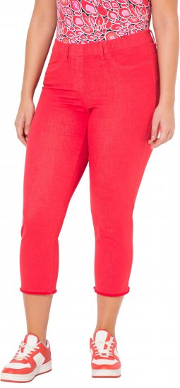 Ulla Popken Stretch Blend Bengaline Pants Neon Red - Teksad & Püksid Suuremates Suurustes – Plus Size - 
