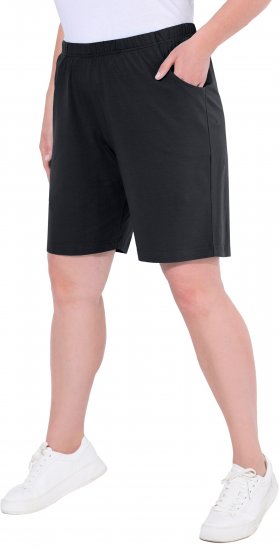 Ulla Popken Stretch Knit Bermuda Shorts Black - Teksad & Püksid Suuremates Suurustes – Plus Size - 