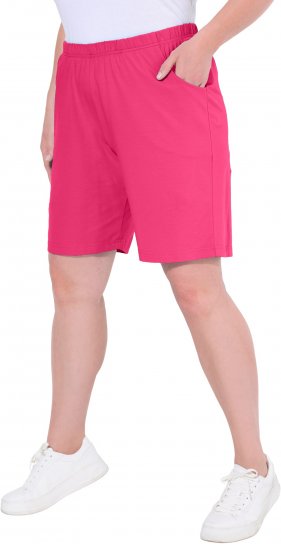 Ulla Popken Stretch Knit Bermuda Shorts Red - Teksad & Püksid Suuremates Suurustes – Plus Size - 