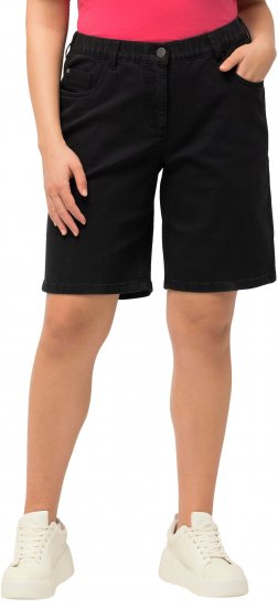Ulla Popken Basic Denim Mandy Bermuda Shorts Black - Teksad & Püksid Suuremates Suurustes – Plus Size - 