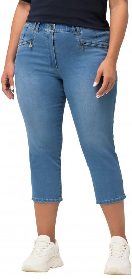 Ulla Popken Cropped Stretch Blend Mony Jeans Blue - Teksad & Püksid Suuremates Suurustes – Plus Size - 